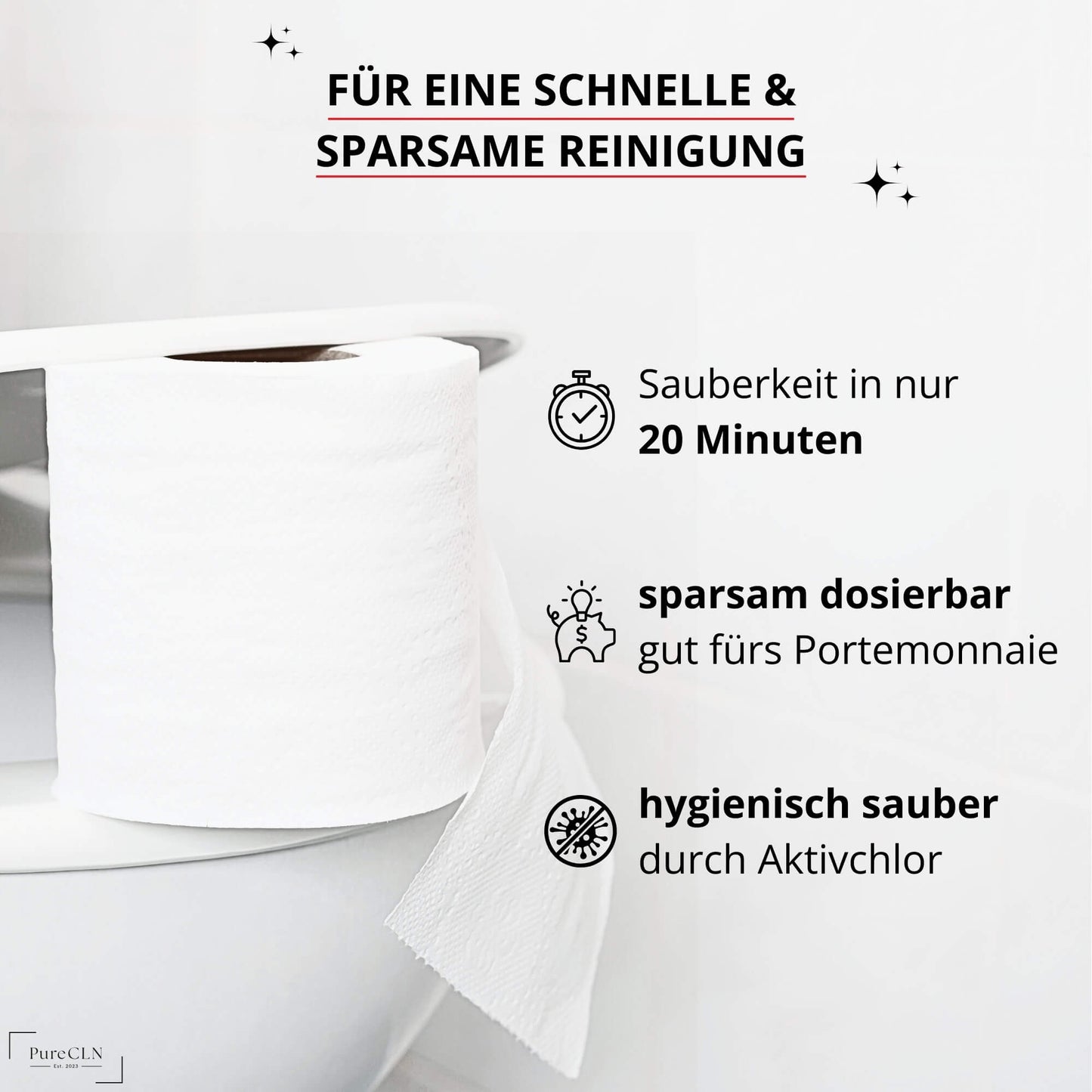 Effektive Entfernung von Urinstein mit PureCLN WC-Aktivschaum