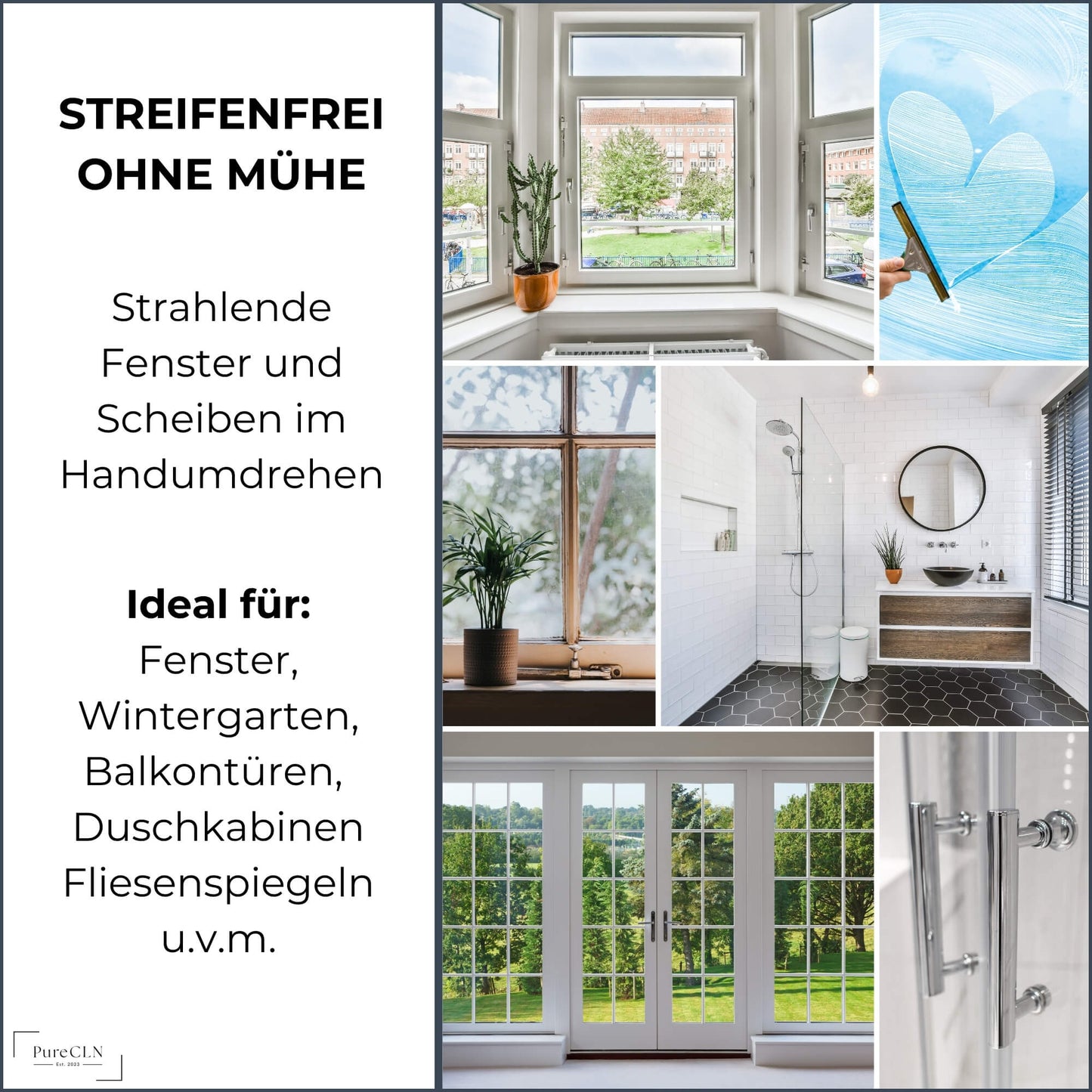 Streifenfreie Fensterreinigung mit PureCLN Komfort-Set