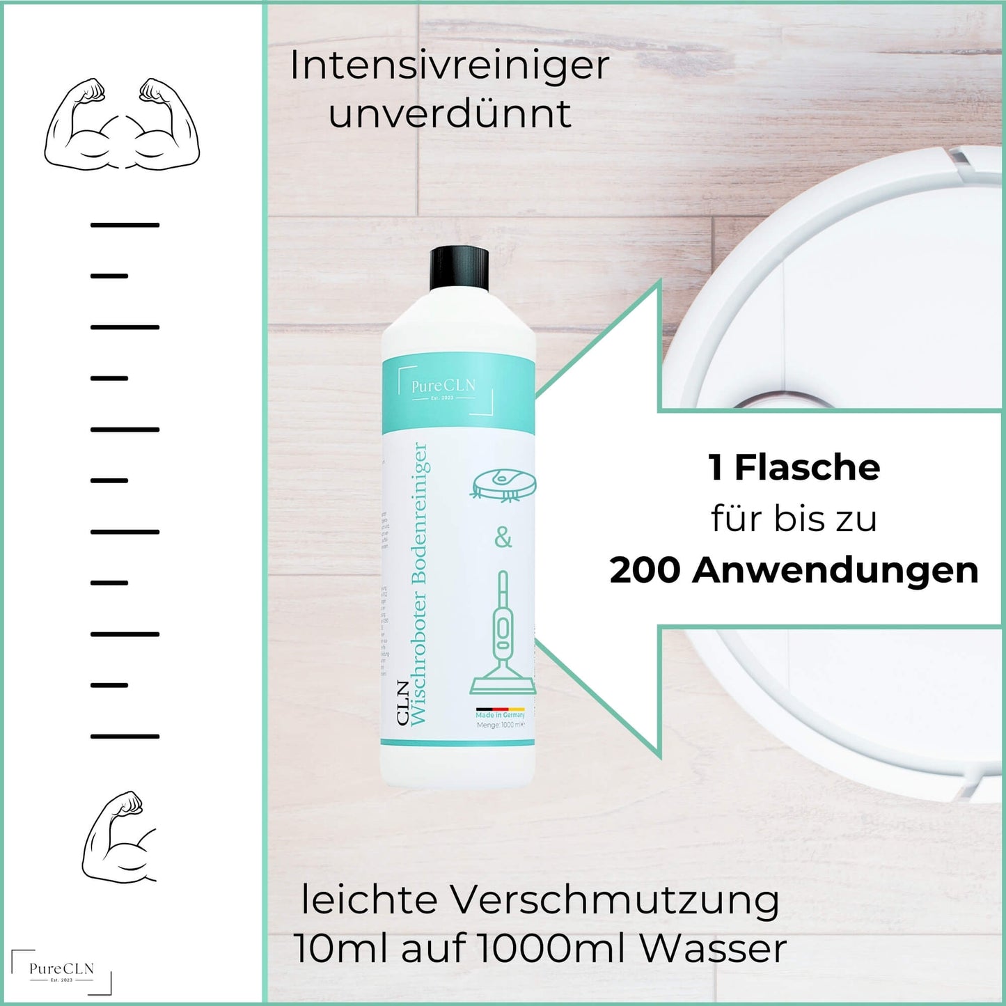 Reinigungskonzentrat für Saugroboter mit Dosierhilfe
