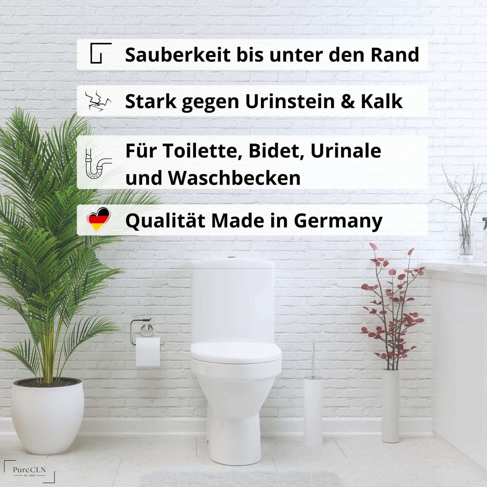 Anwendung des PureCLN WC-Aktivschaums in der Toilette