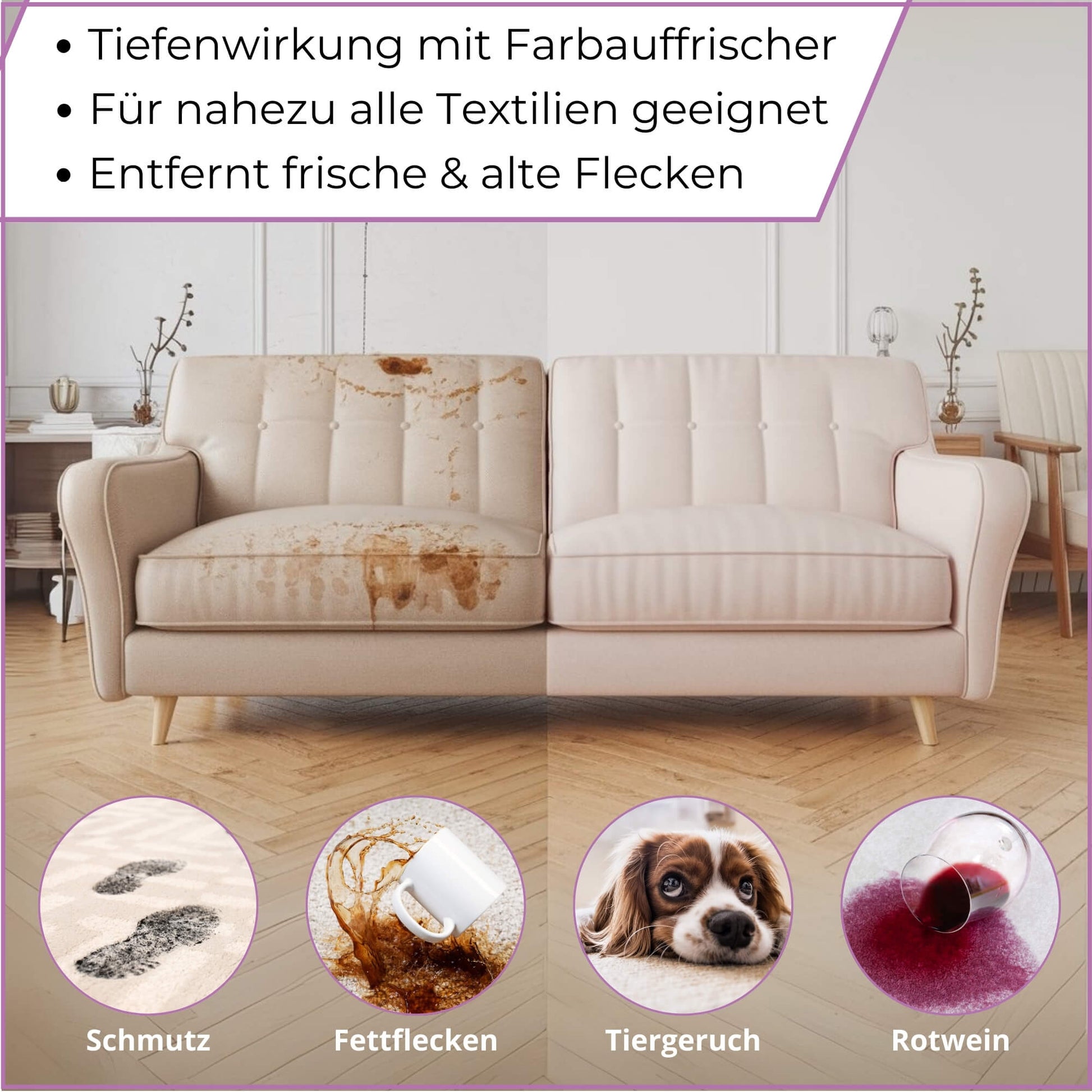 Vorher-Nachher Bild Teppichreinigung mit PureCLN