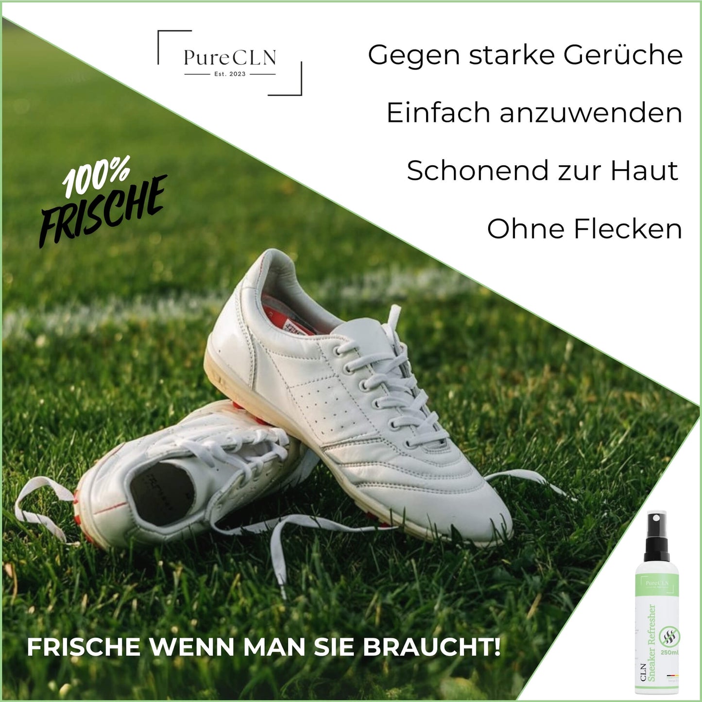 Anwendung des PureCLN Refresher auf Sportschuhen