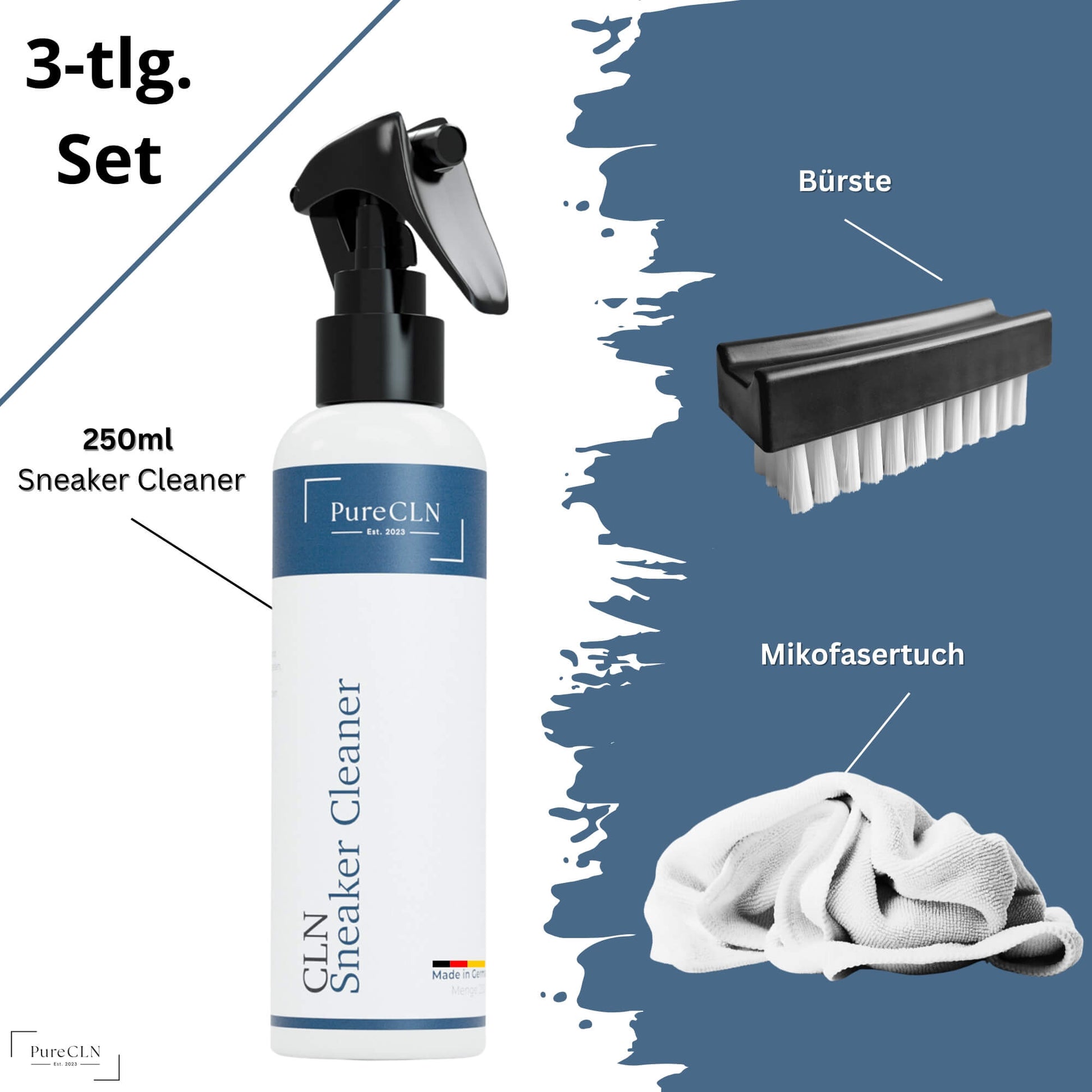 PureCLN Sneaker Cleaner Set – geeignet für verschiedene Schuhmaterialien